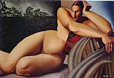 Tamara De Lempicka Famous Paintings - Reclining Nude